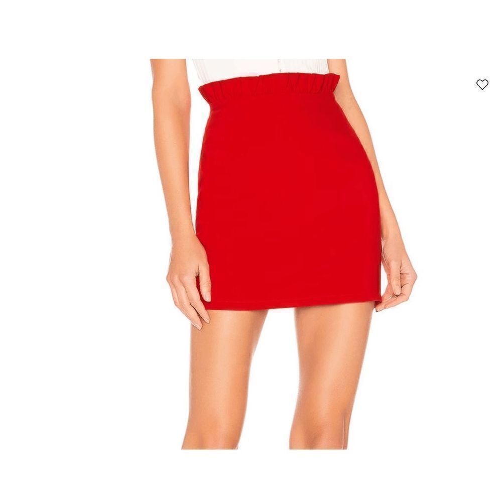 Superdown Norma Ruffle Mini Skirt in Red Size S - Picture 2 of 6